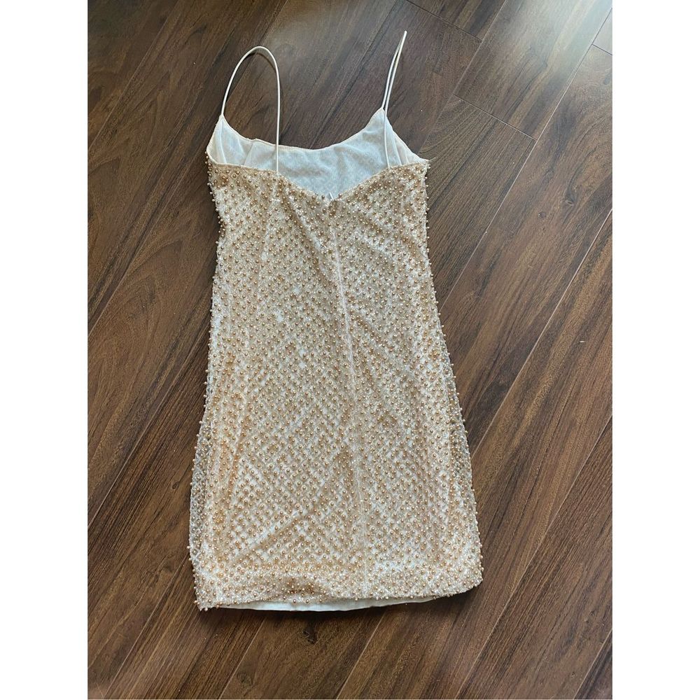 Oh Polly 4 beaded gold sparkle mini bodycon dress - Picture 7 of 9